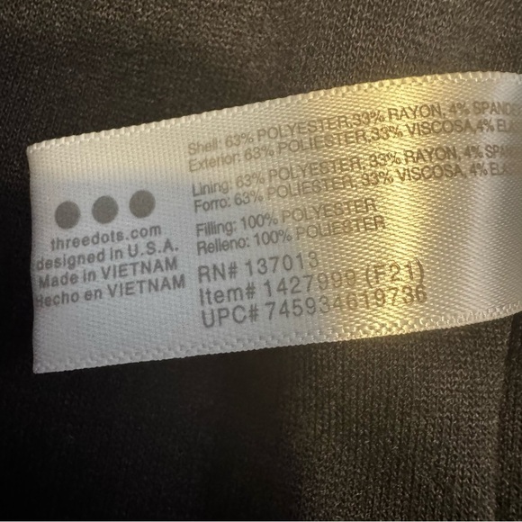 Three Dots Mid-Weight Women’s Black Quilted High Low Cozy Jacket Size L - Picture 7 of 7